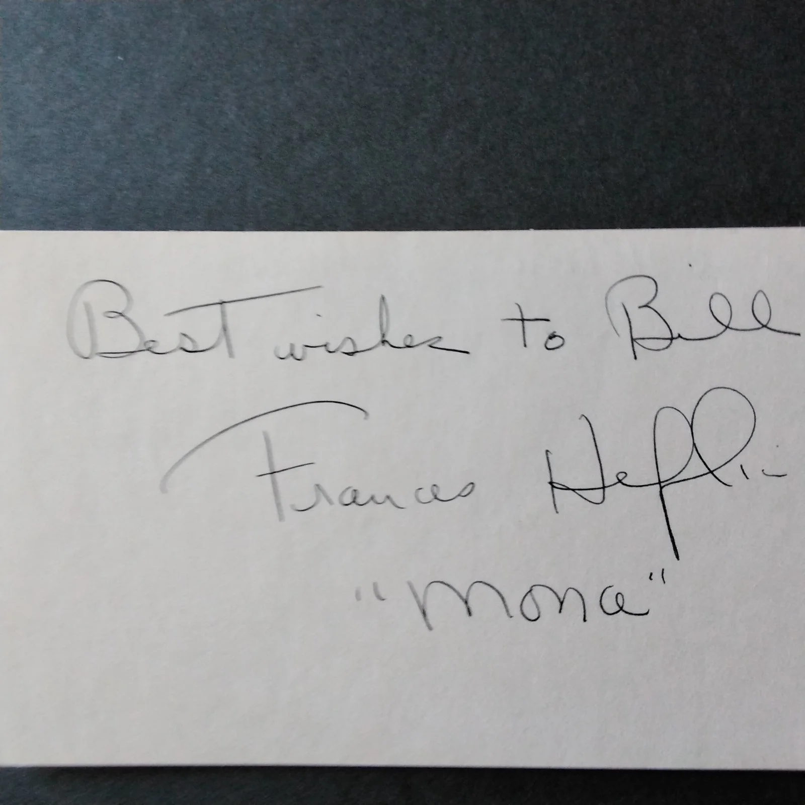 Frances Heflin SIGNED Card Photo TV Movie Actress All My Children "Mona", изображение 3