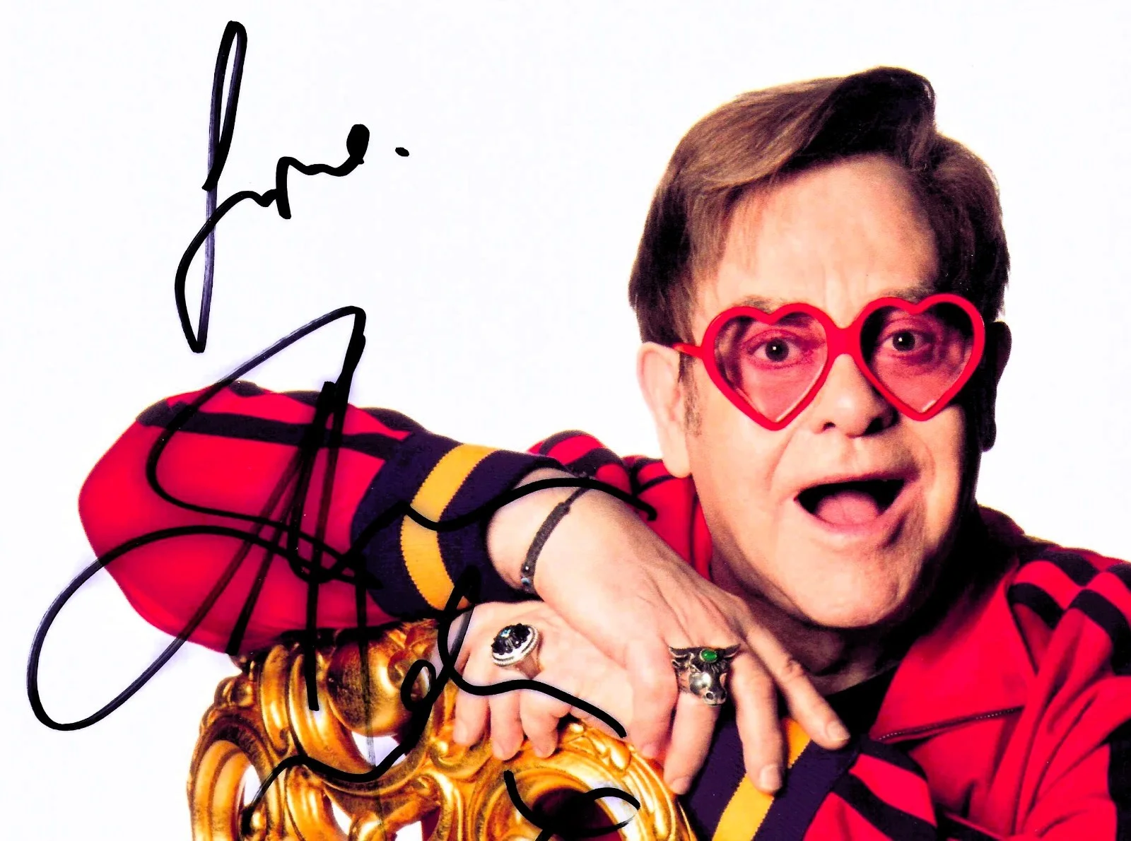 Elton John — ELTON JOHN signed .. "Rocket Man", "Crocodile Rock" 8 ¼ x 11 ¾ with COA, image 2