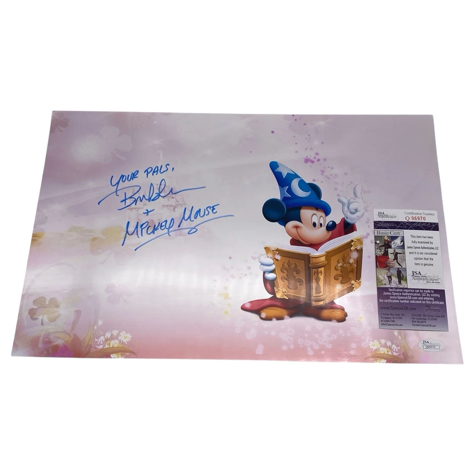 BRET IWAN — Bret Iwan Voice of Mickey Mouse Signed 11x17 Metallic Photo Walt Disney JSA COA, изображение 2