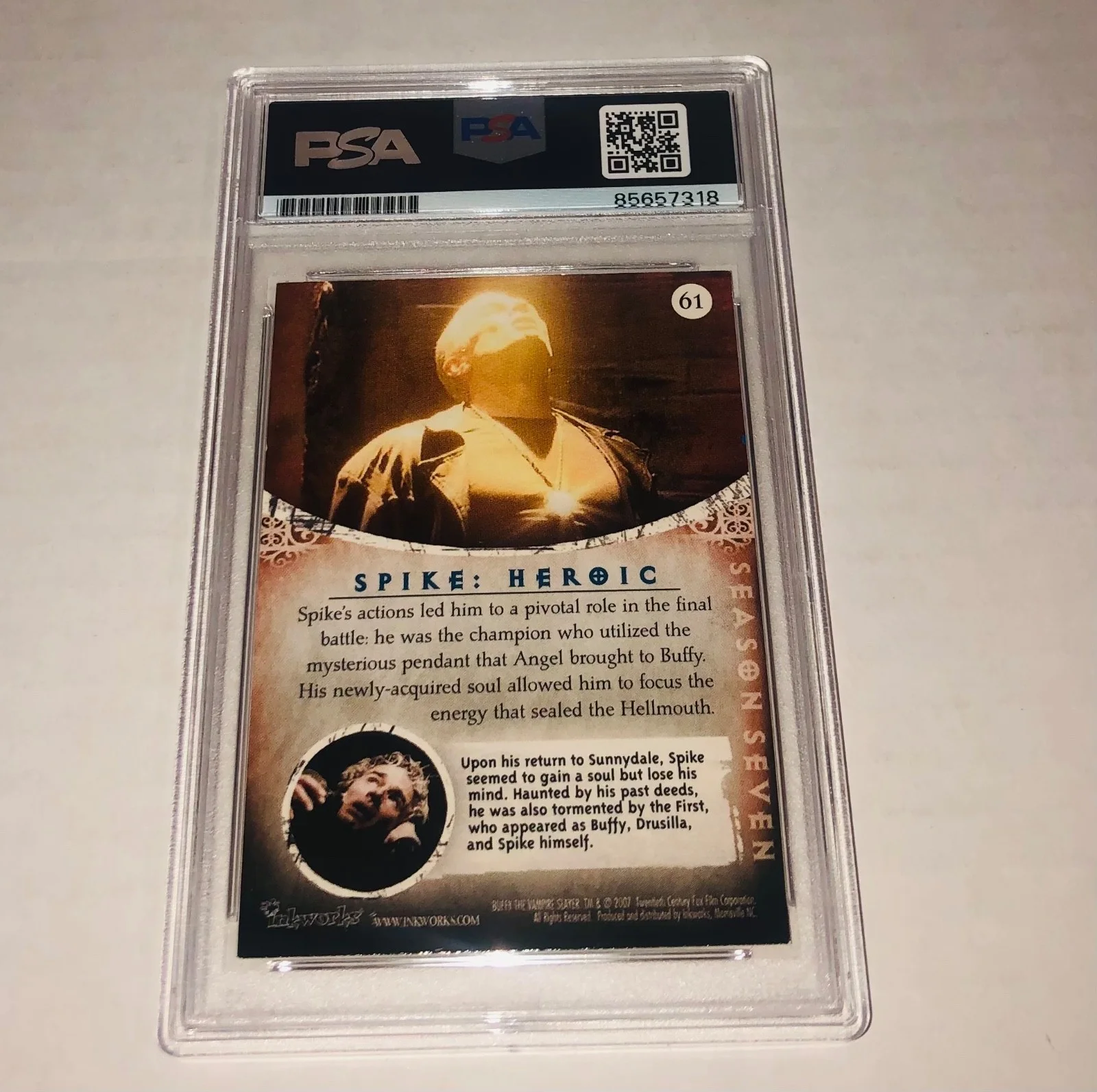James Marsters — James Marsters Season Seven Buffy The Vampire Slayer Spike Signed Card PSA, image 2