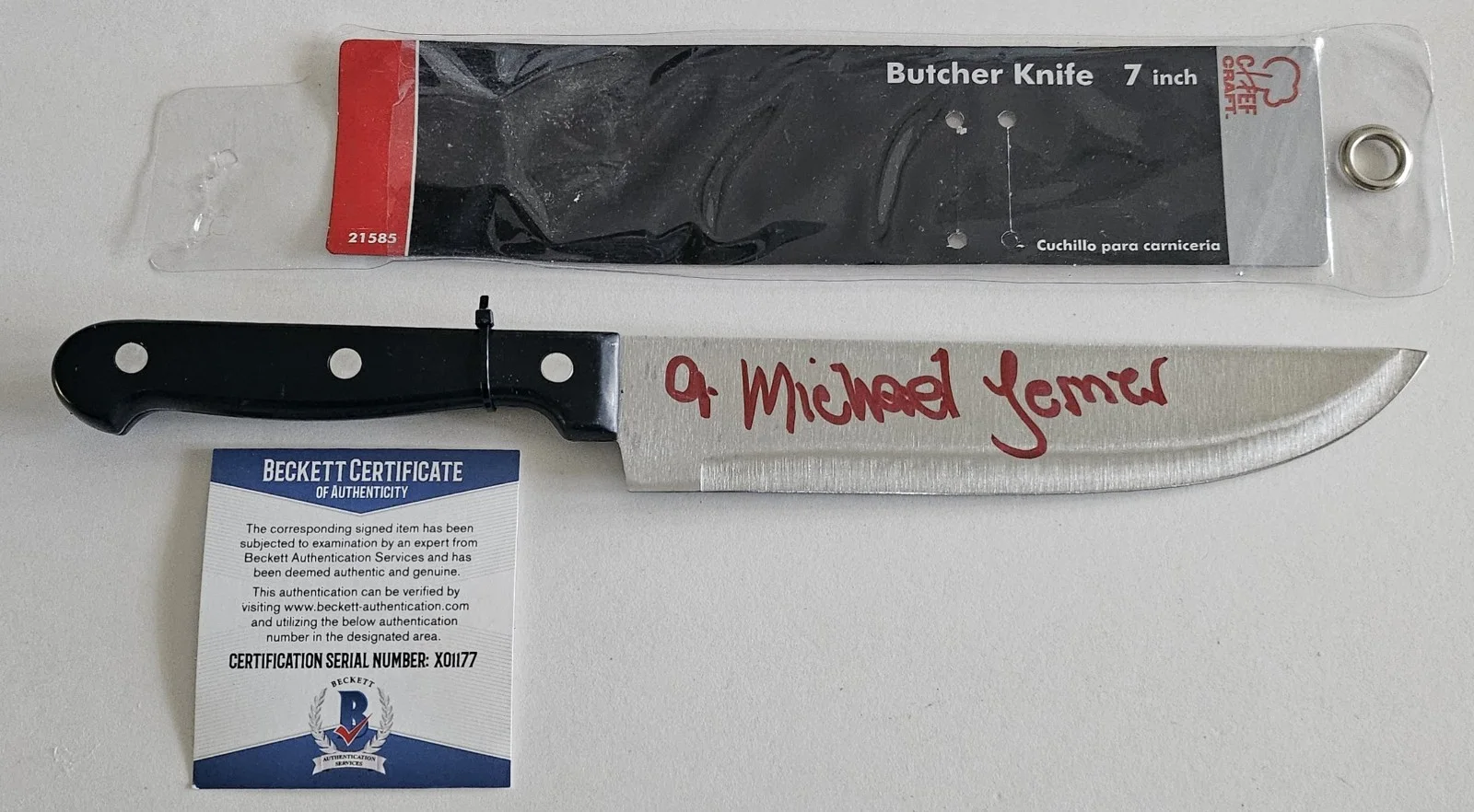 Michael Lerner — Halloween Curse Of Michael Myers Michael Lerner Knife Auto Signed Prop Replica, image 2