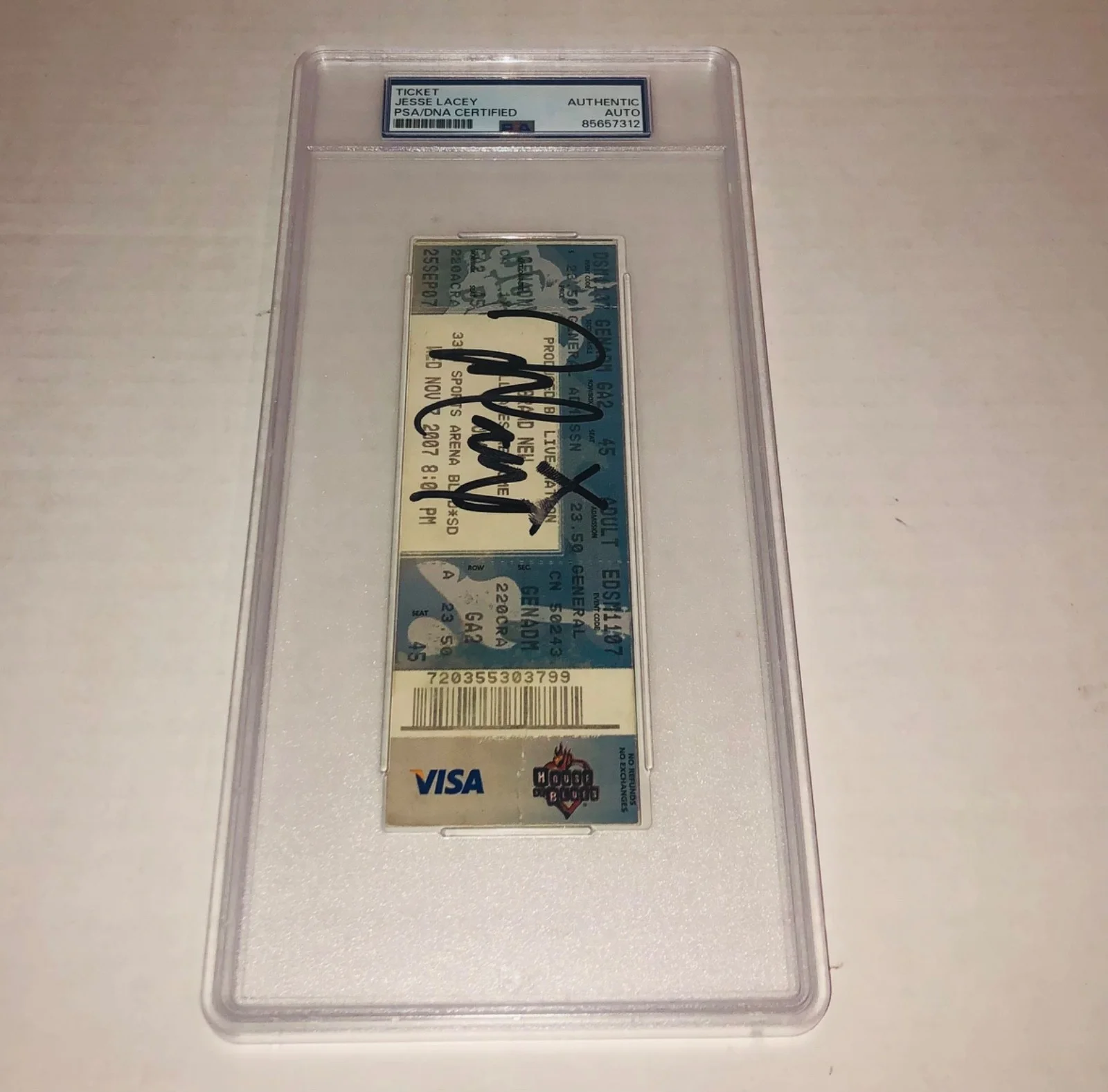 Jesse Lacey Brand New Deja Entendu November 2007 Signed Ticket Stub PSA RARE, image 2