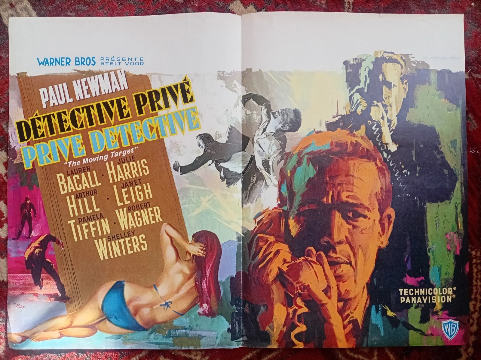 THE MOVING TARGET [Private Detective] 1966 Paul Newman - Original Belgian Poster, изображение 4