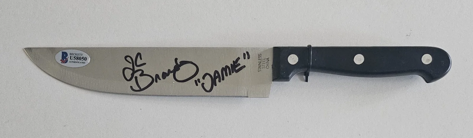 J.C. Brandy — Halloween 6 Jamie Lloyd J.C. Brandy Signed Knife Prop Replica Beckett Auto COA, изображение 3