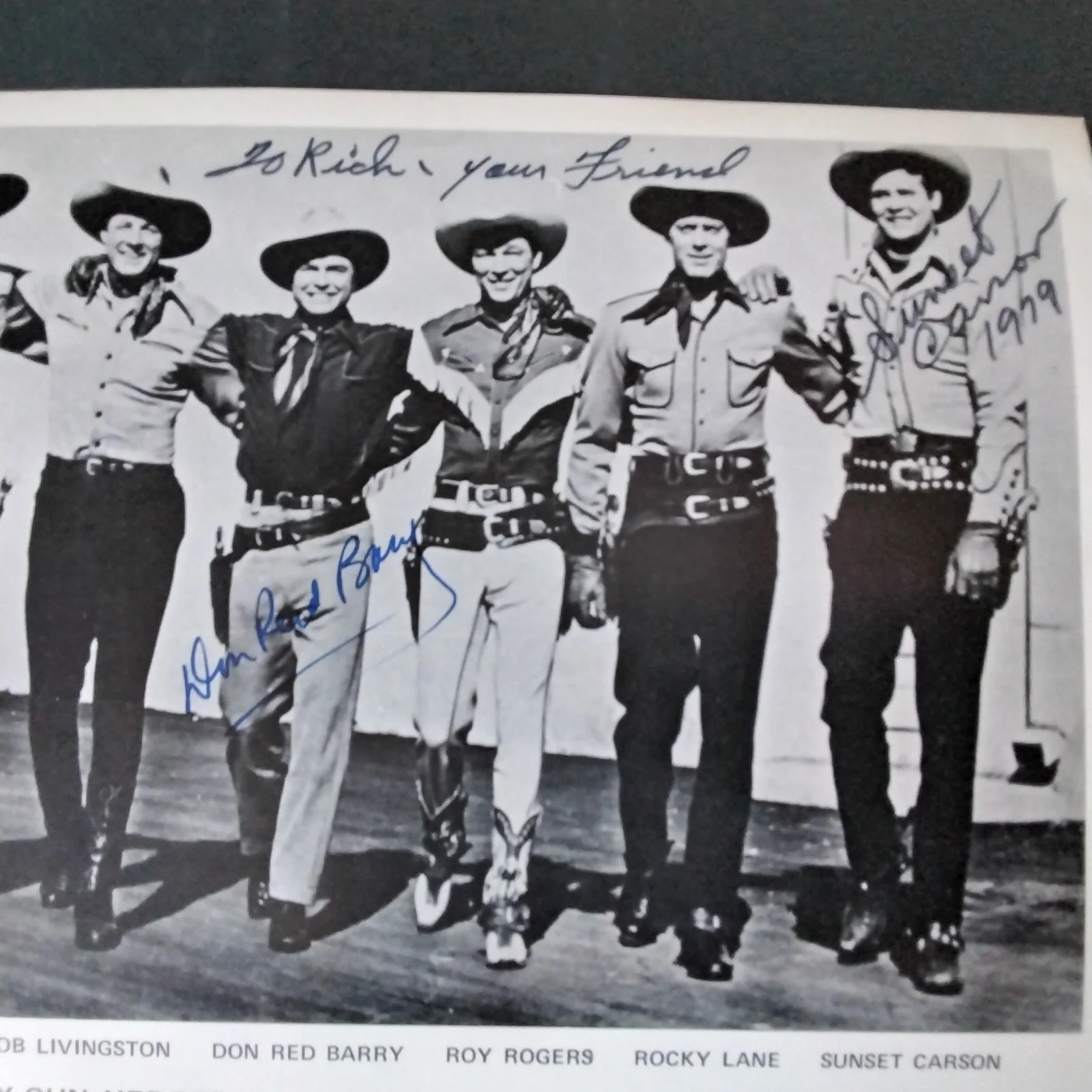 Don Red Barry & Sunset Carson SIGNED Photo Movie TV Actors Cowboys 6 Gun Heroes, изображение 2