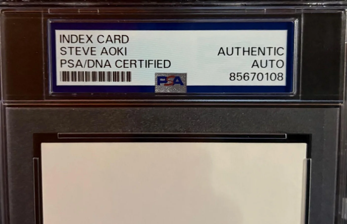 Steve Aoki — STEVE AOKI SIGNED AUTOGRAPHED INDEX CARD ENCAPSULATED PSA DJ WONDERLAND, изображение 3