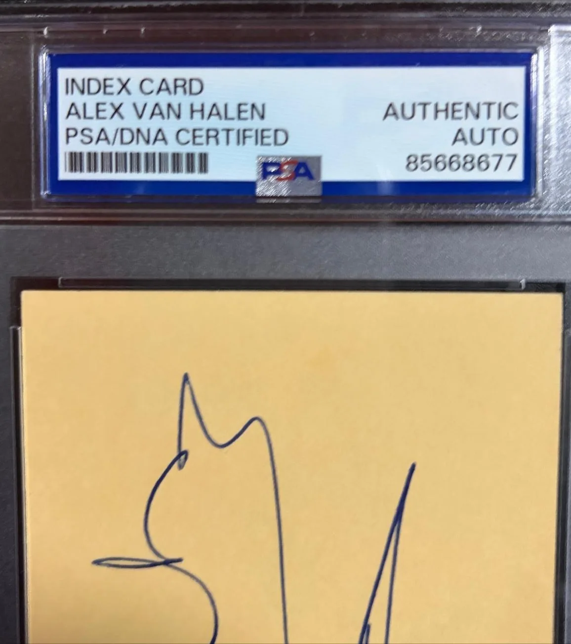 Alex Van Halen — ALEX VAN HALEN SIGNED AUTOGRAPHED INDEX CARD ENCAPSULATED PSA EDDIE VINTAGE B, изображение 3