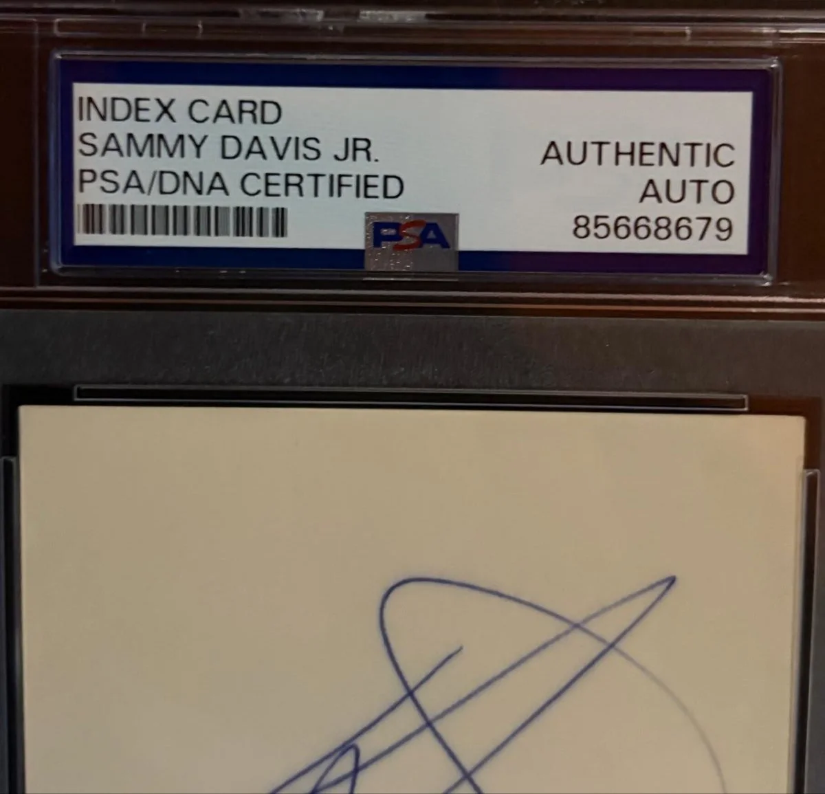 Sammy Davis Jr — SAMMY DAVIS JR SIGNED AUTOGRAPHED INDEX CARD ENCAPSULATED PSA THE CANDY MAN, image 3