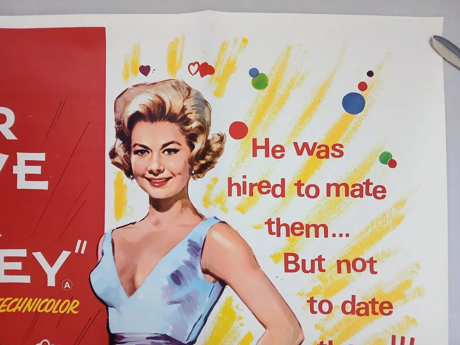 FOR LOVE OR MONEY (1963) original UK quad poster - Kirk Douglas - Chantrell art, изображение 3