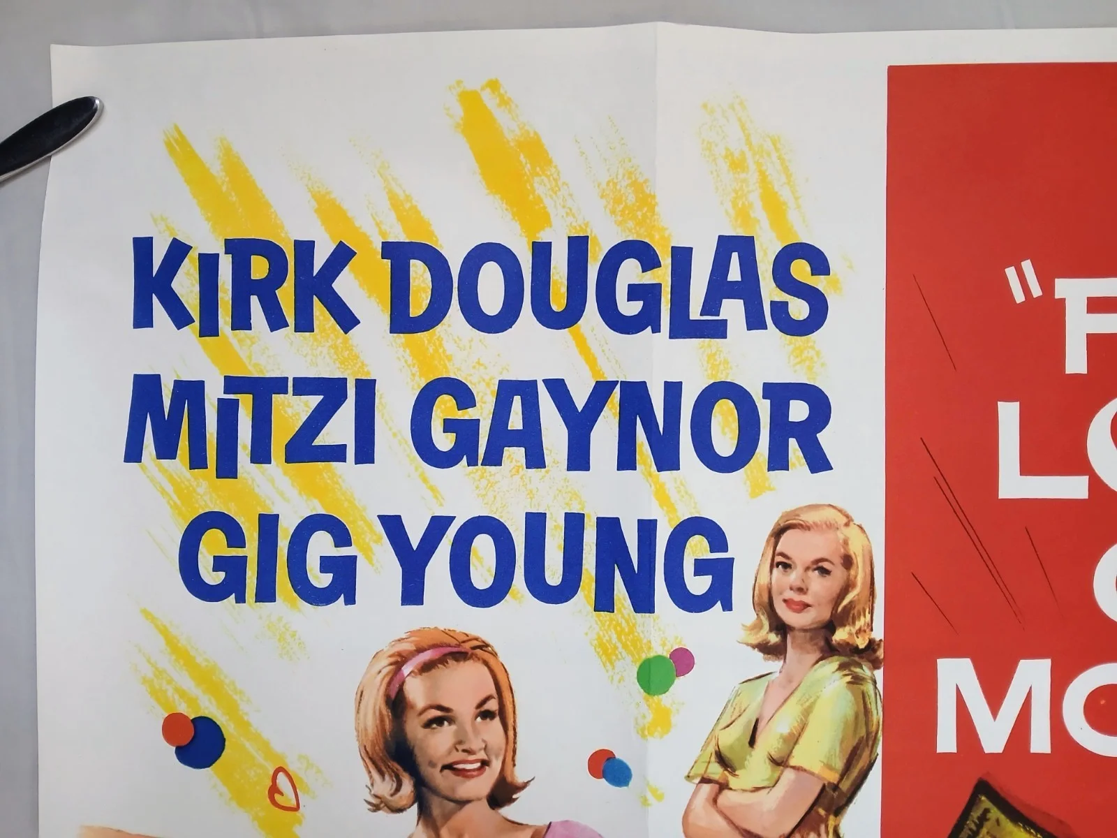 FOR LOVE OR MONEY (1963) original UK quad poster - Kirk Douglas - Chantrell art, изображение 5