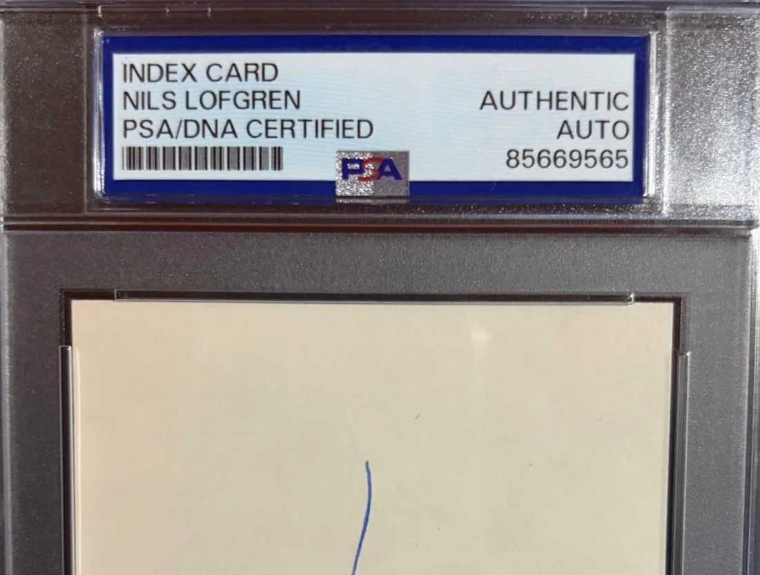 Nils Lofgren — NILS LOFGREN SIGNED AUTOGRAPHED INDEX CARD ENCAPSULATED PSA KEITH DON'T GO, изображение 3