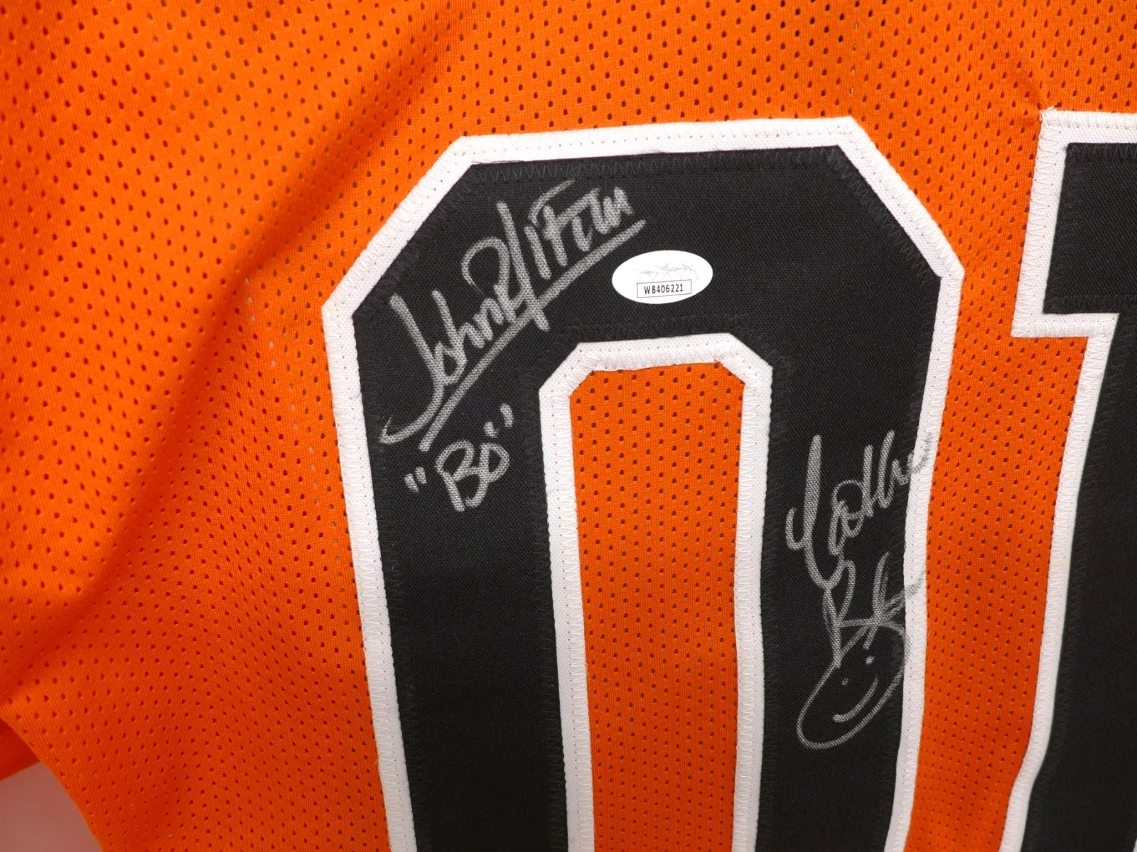 Dukes of Hazzard Orange XL Jersey "01" 3 Autographs Authenticated by JSA, image 4