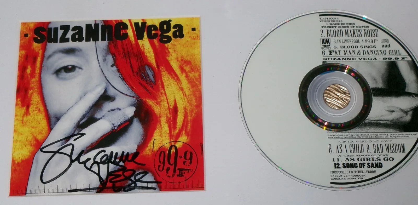 Suzanne Vega FRAMED MATTED SIGNED 99.9 F CD JSA CERT, image 2