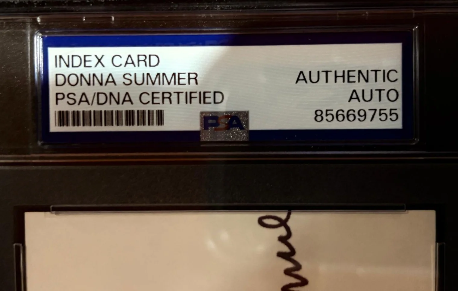 Donna Summer — DONNA SUMMER SIGNED INDEX CARD ENCAPSULATED PSA LAST DANCE THE QUEEN OF DISCO, image 3