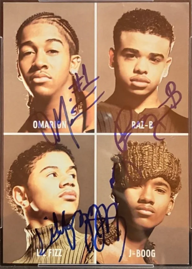 J-BOOG, LIL FIZZ, OMARION, RAZ-B — B2K SIGNED AUTOGRAPHED CUT ENCAPSULATED J-BOOG LIL FIZZ OMARION RAZ-B PSA COA, изображение 2