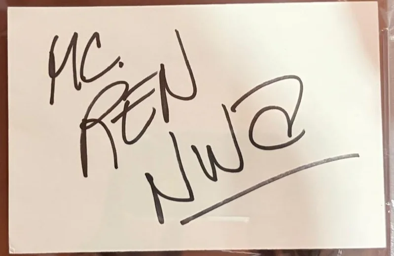 MC REN — MC REN SIGNED AUTOGRAPHED INDEX CARD PSA ENCAPSULATED KIZZ MY BLACK AZZ BAND NWA, image 2