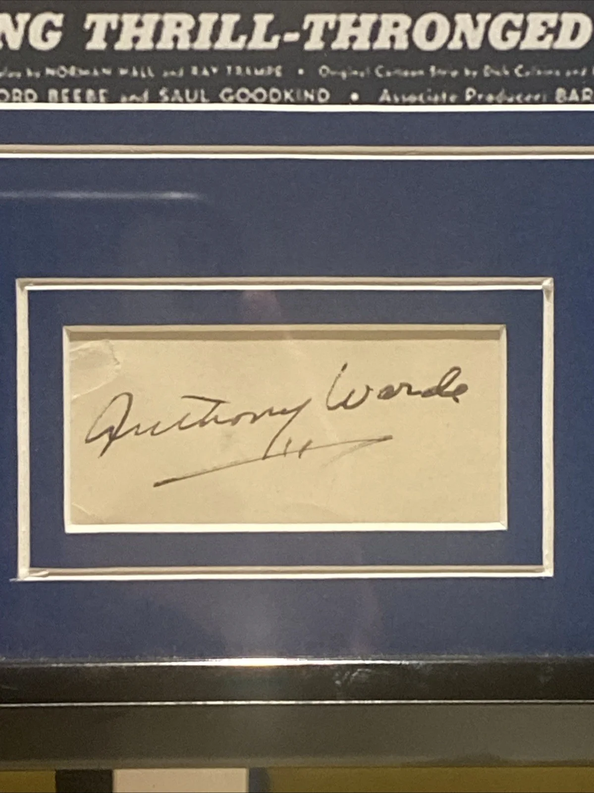Anthony Warde — Anthony Warde “Killer Kane” Buck Rogers Autograph Framed Display SIGNED RARE!, image 2