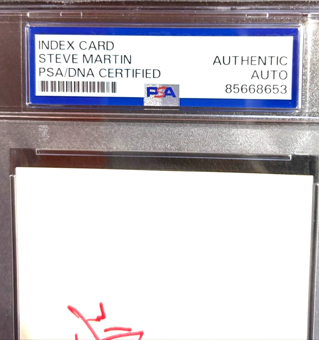 Steve Martin — STEVE MARTIN SIGNED AUTOGRAPHED INDEX CARD ENCAPSULATED PSA PINK PANTHER JERK B, image 2