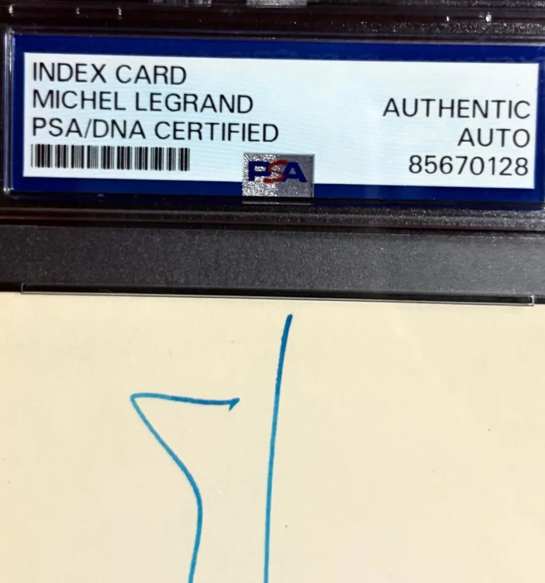 Michel Legrand — MICHEL LEGRAND SIGNED INDEX CARD ENCAPSULATED PSA THE WINDMILLS OF YOUR MIND, изображение 3