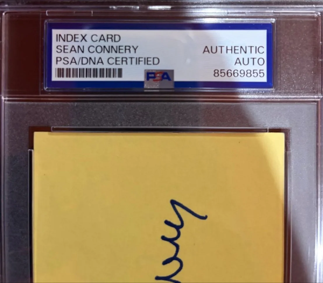 Sean Connery — SEAN CONNERY SIGNED AUTOGRAPHED INDEX CARD ENCAPSULATED PSA JAMES BOND 007 DR NO, image 3