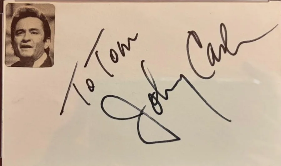 Johnny Cash — JOHNNY CASH SIGNED AUTOGRAPH INDEX CARD ENCAPSULATED PSA VINTAGE RING OF FIRE C, изображение 2