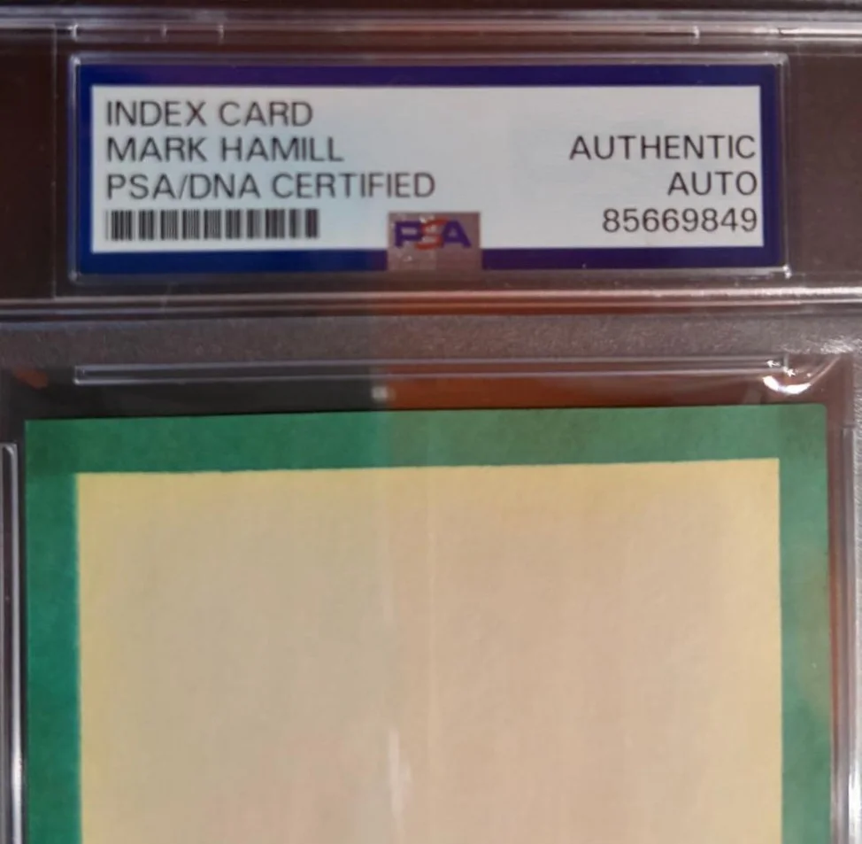 Mark Hamill — MARK HAMILL SIGNED INDEX CARD ENCAPSULATED PSA RARE LUKE SKYWALKER STAR WARS, изображение 3