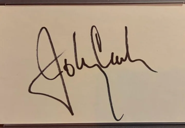 Johnny Cash — JOHNNY CASH SIGNED AUTOGRAPH INDEX CARD ENCAPSULATED PSA VINTAGE RING OF FIRE B, изображение 2