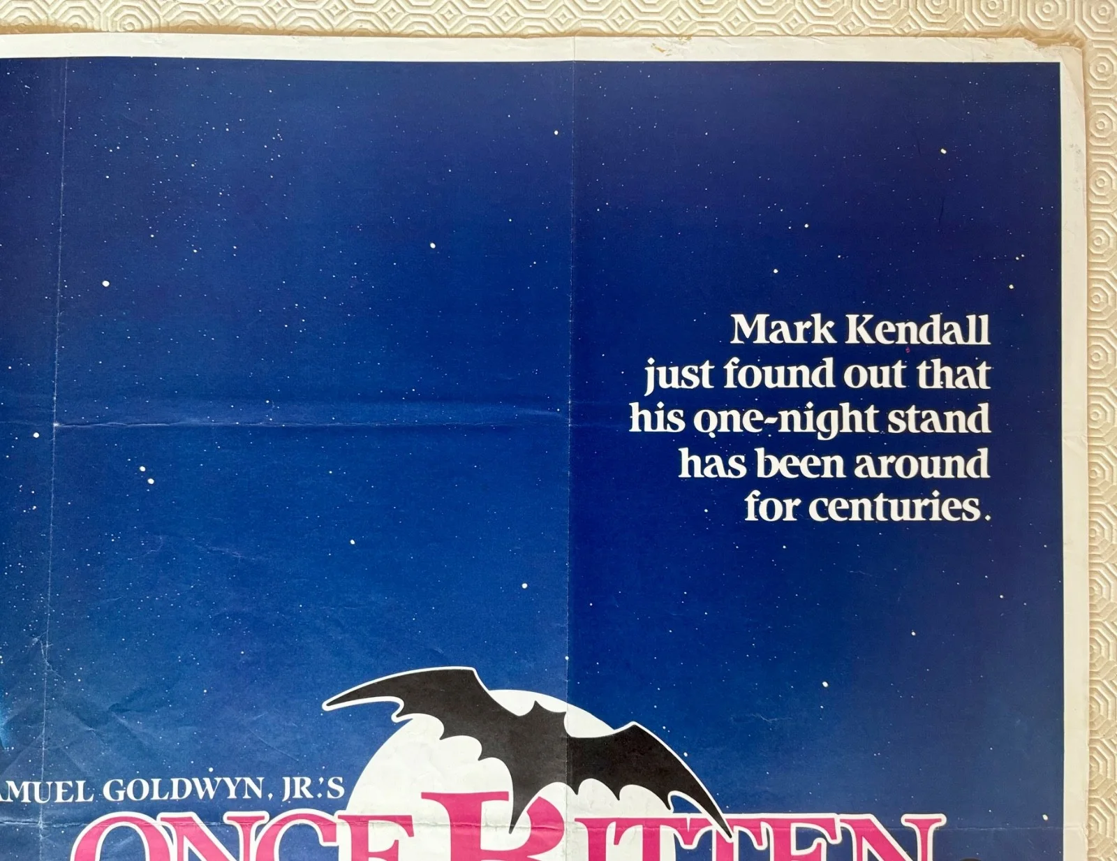 Once Bitten Original 1985 Quad Poster Jim Carrey Lauren Hutton Karen Kopins, изображение 4