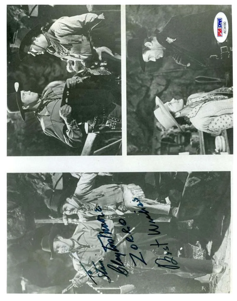 CLAYTON MOORE — Clayton Moore Psa Dna Coa Hand Signed Authentic Zorro 8x10 Photo Autograph