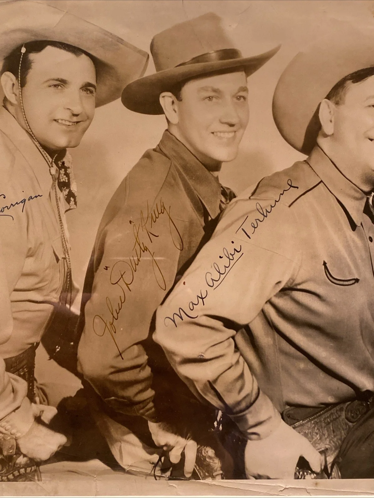 Ray Corrigan, John King, Max Terhune — Ray “Crash” Corrigan & Range Busters 14x11 BW Western PHOTO Inscribed COA SIGNED, image 5