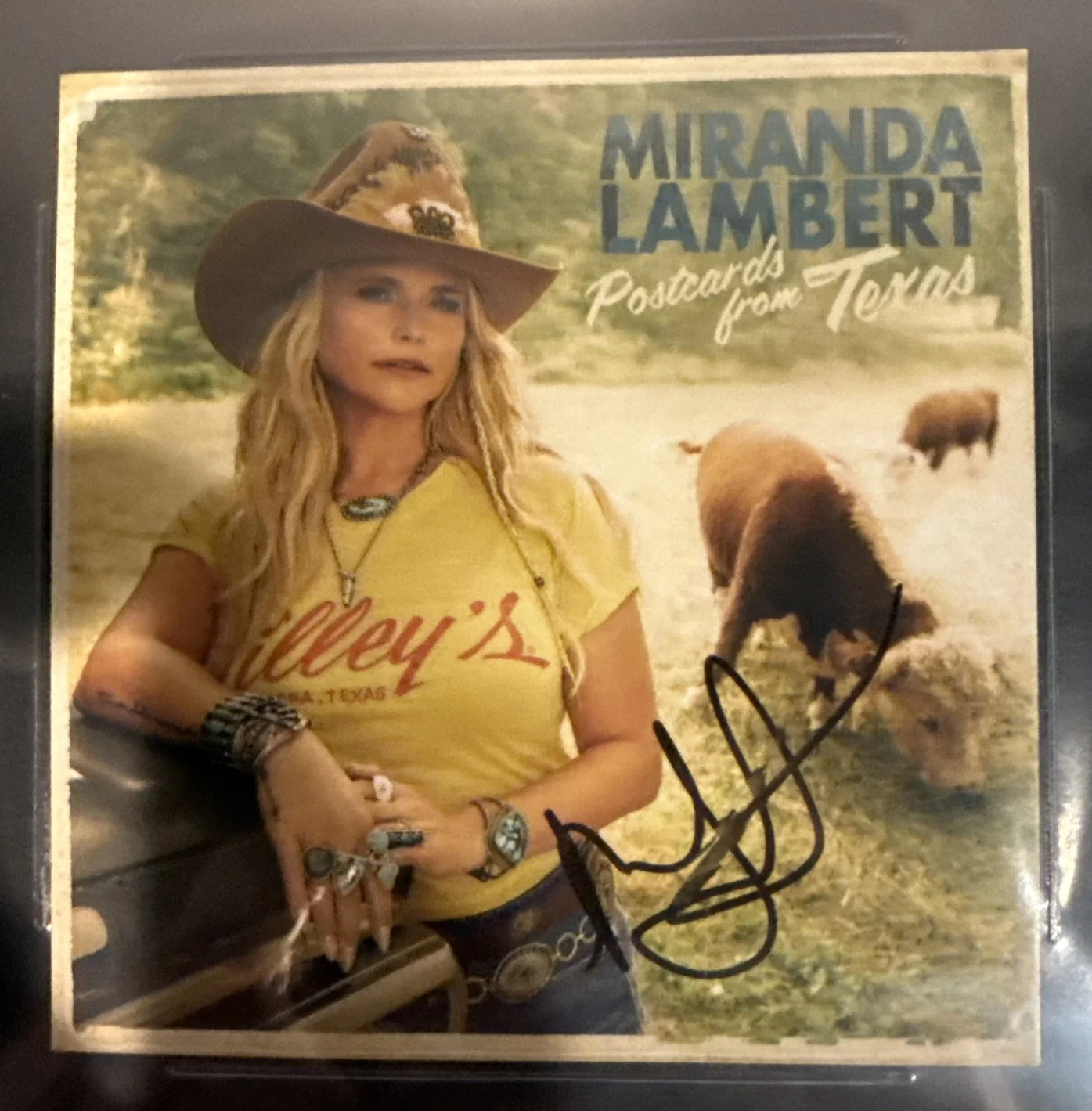 Miranda Lambert SIGNED CD Insert “Postcards From TX”- Beckett BAS Encased Slab, image 2