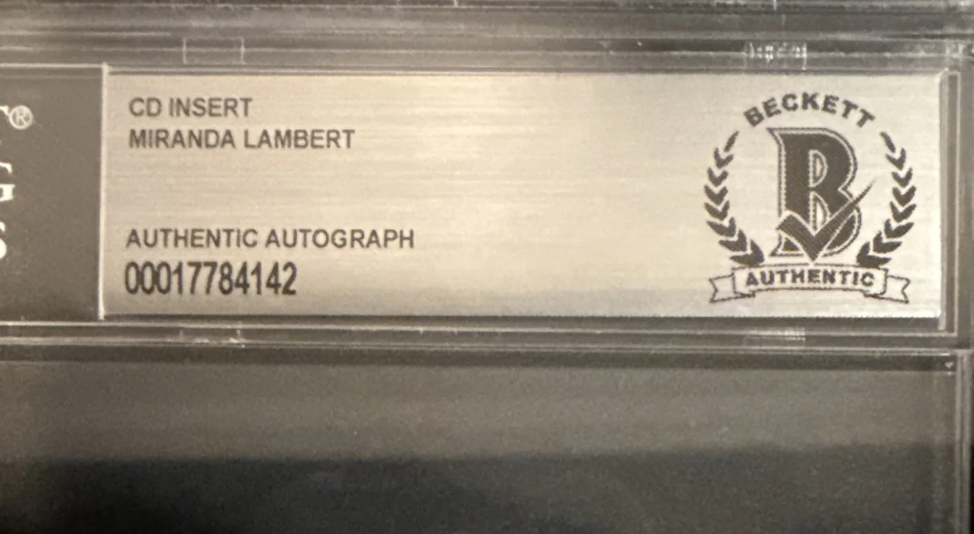 Miranda Lambert SIGNED CD Insert “Postcards From TX”- Beckett BAS Encased Slab, image 3