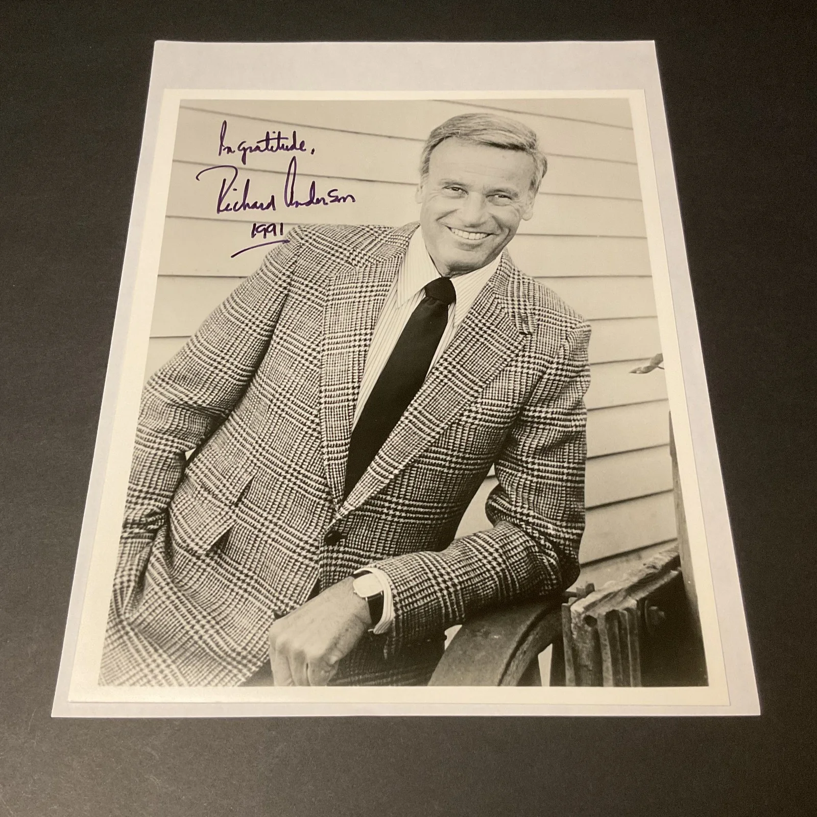 Richard Anderson — Richard Anderson Autographed Signed Photo 1991 The Six Million Dollar Man Bionic