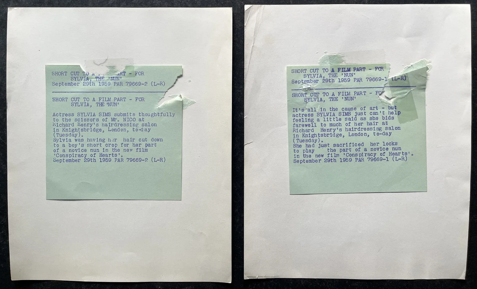 2 ORIGINAL RARE Press Photos SYLVIA SYMS "Grand Dame of British Cinema", изображение 2