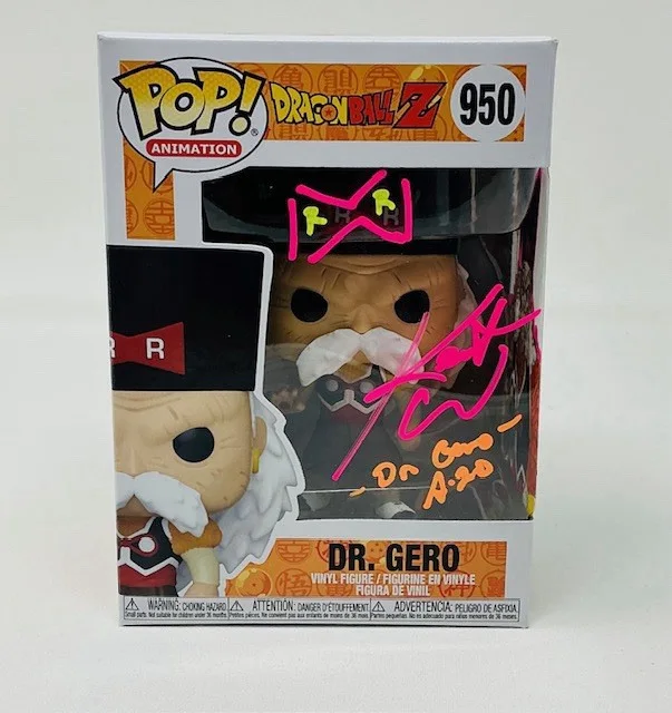 Kent Williams — Kent Williams Autographed Dr. Gero Dragon Ball Z Funko Pop #950 With Art Work OC