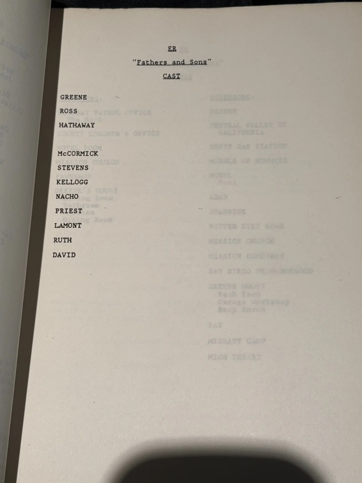 ER TV Series Script - "Fathers and Sons" episode 1997, image 3