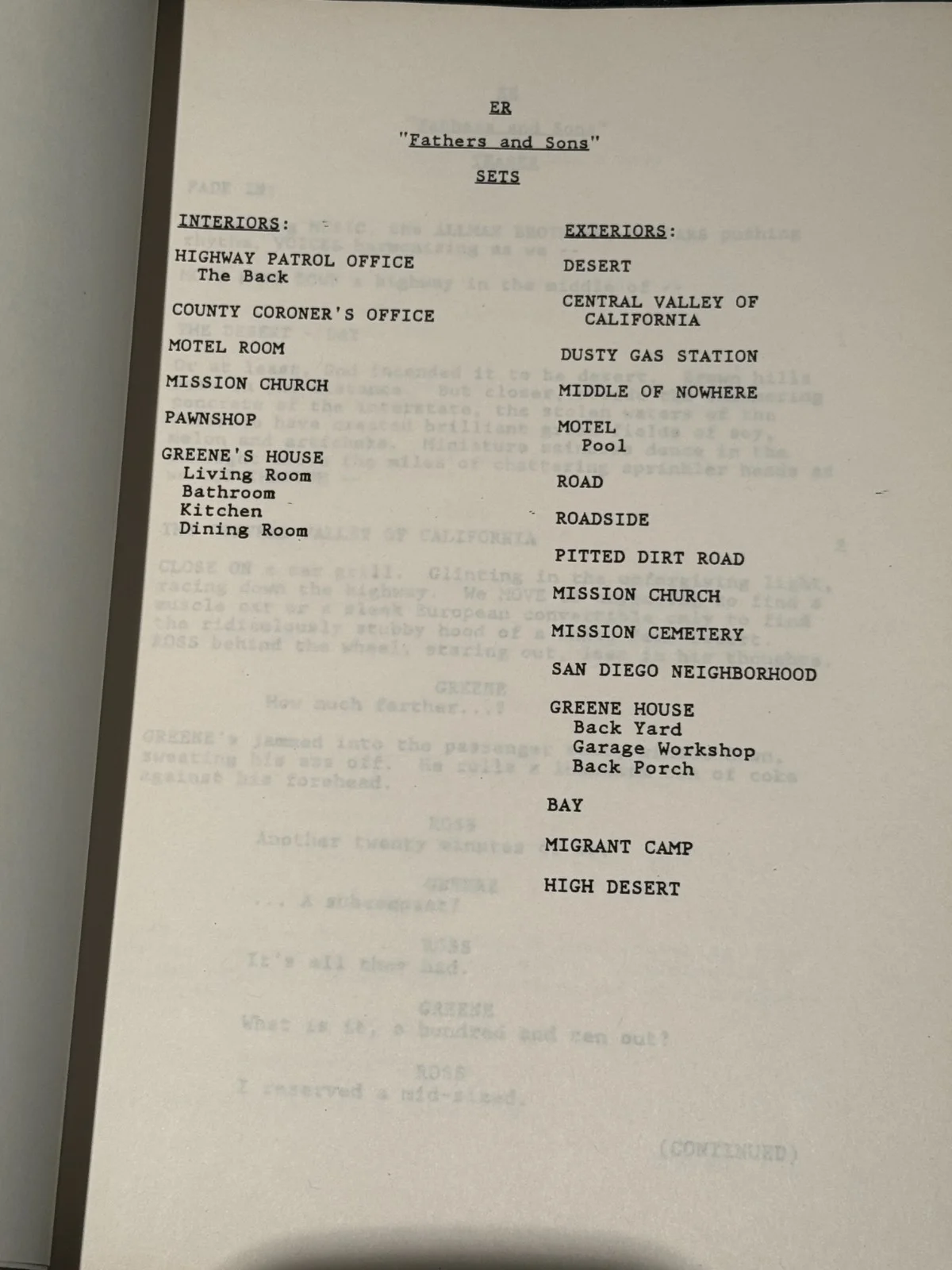 ER TV Series Script - "Fathers and Sons" episode 1997, image 4