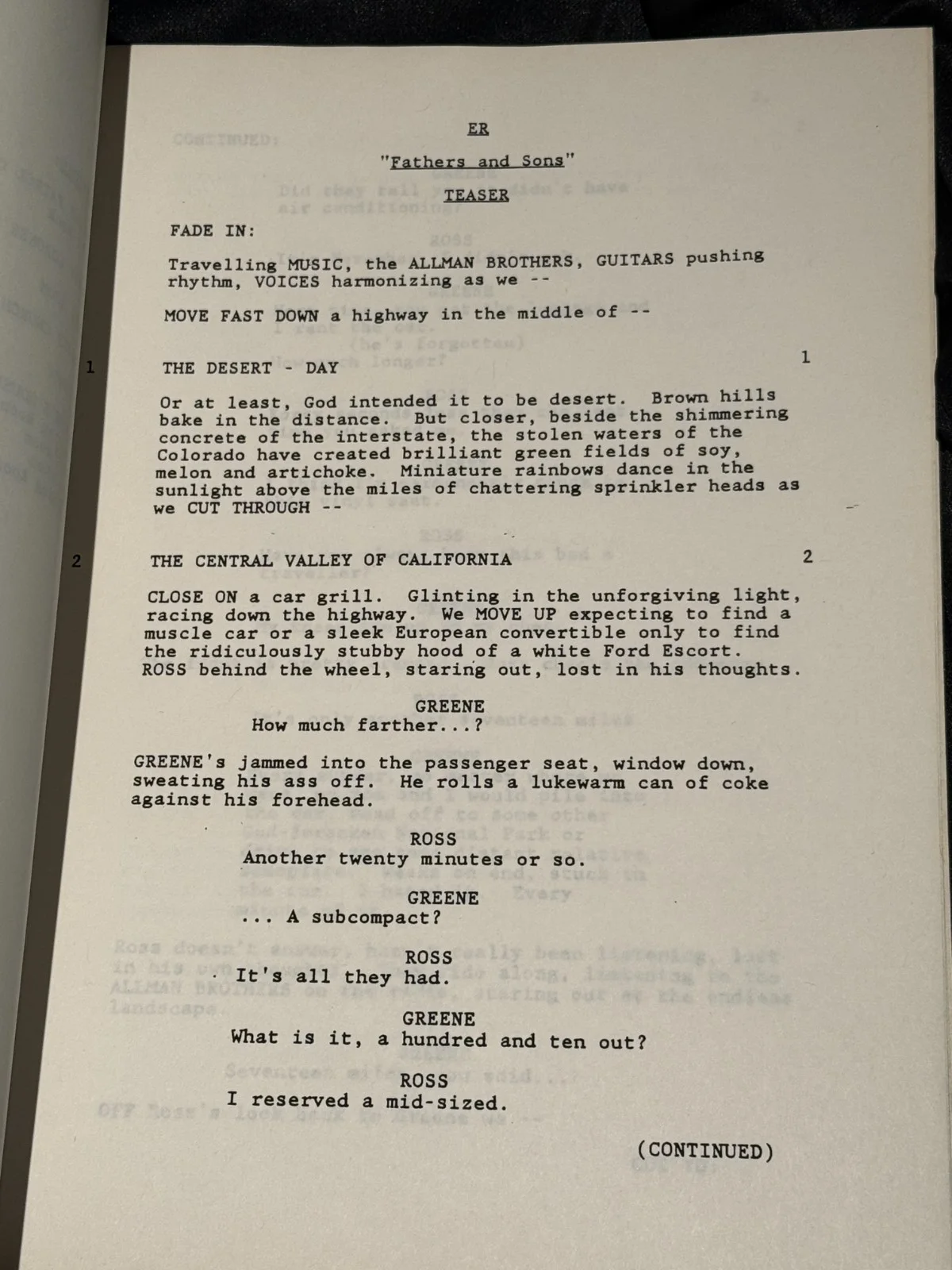 ER TV Series Script - "Fathers and Sons" episode 1997, image 5
