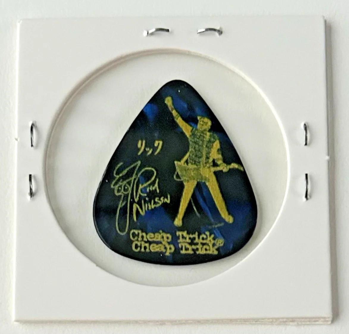 Cheap Trick - Rick Nielsen Tour Guitar Pick - We're All Alright - Blue Pearl, изображение 2