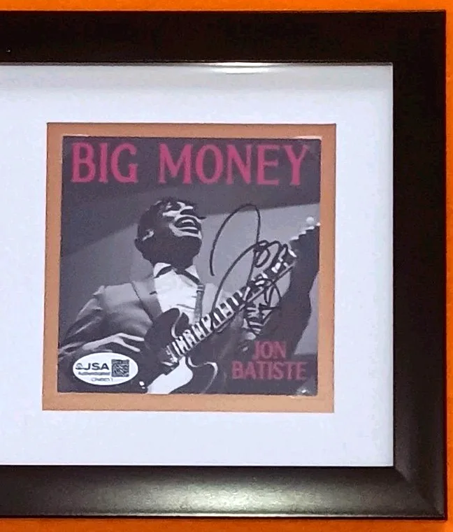JON BATISTE SIGNED FRAMED 'BIG MONEY' CD COVER w/ CD - J.S.A. Authenticated, image 2
