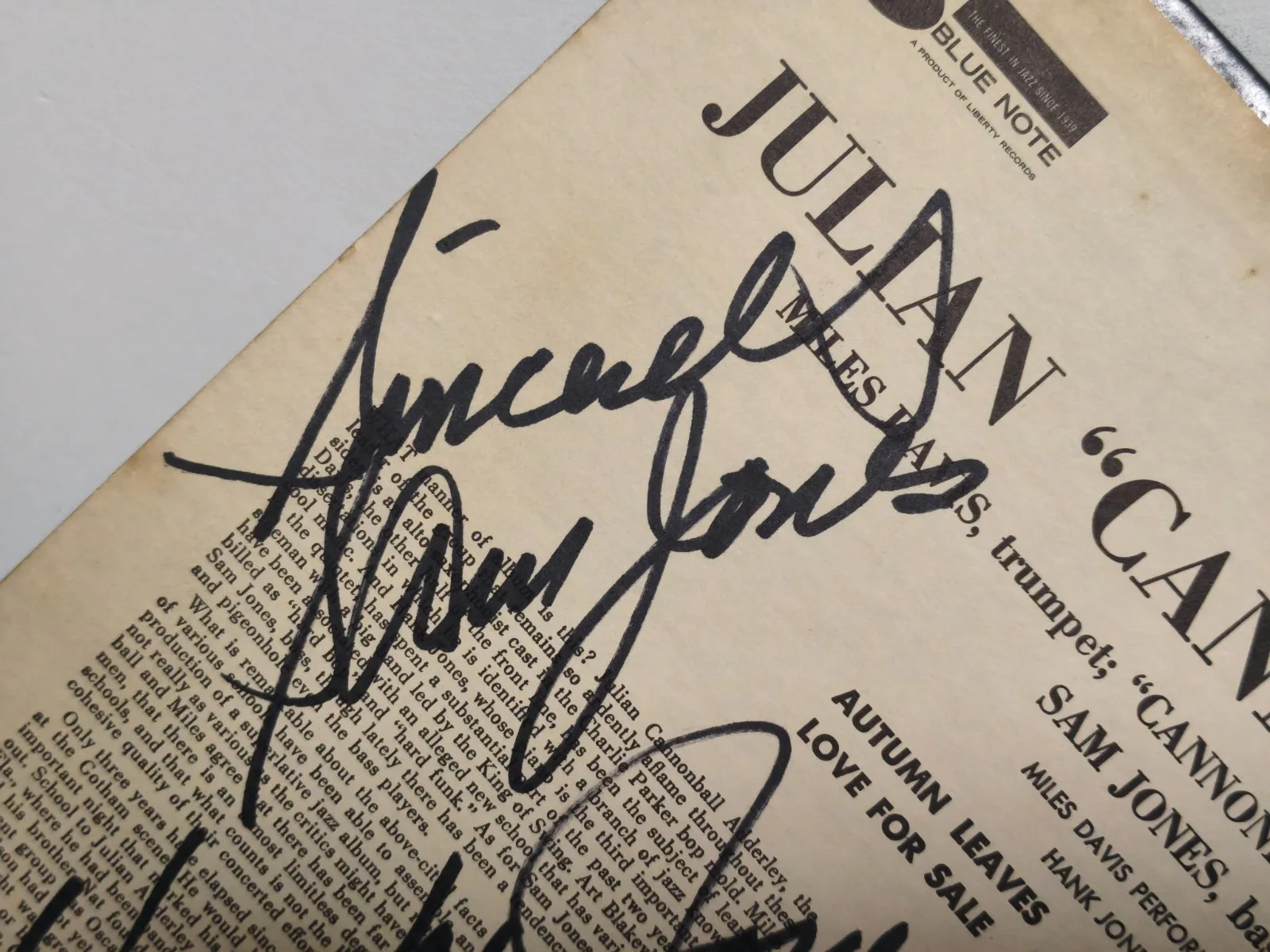 Art Blakey Sam Jones Hank Jones signed lp Blue Note original jazz great rare, изображение 4