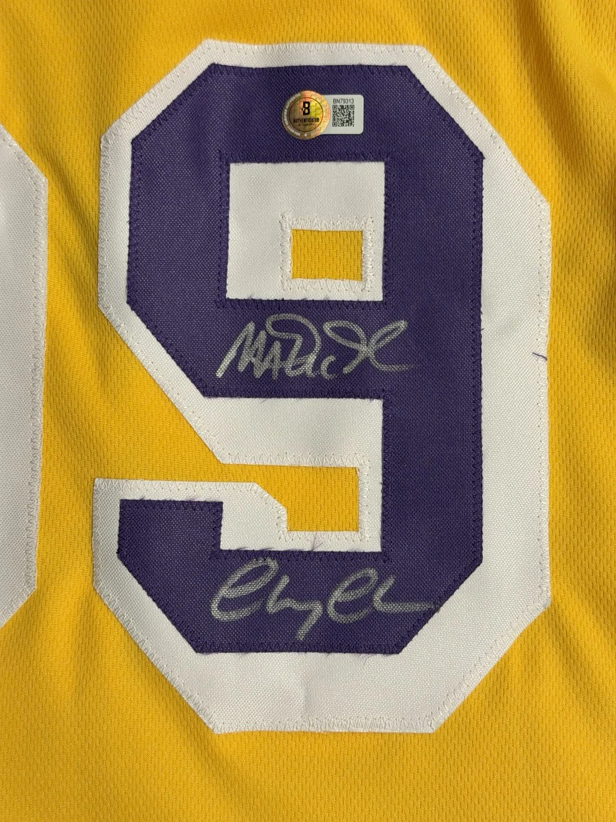 Magic Johnson Chevy Chase Signed Lakers Jersey Fletch Autograph BAS Authentic, image 3