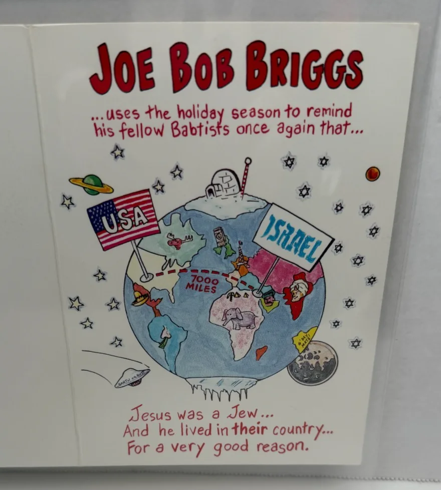 Joe Bob Briggs — Joe Bob Briggs Rare Artwork Christmas Card Guy Staats 1990's Horror Host Signed, изображение 4