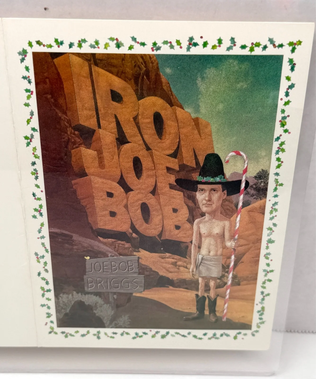 Joe Bob Briggs — Iron Joe Bob Rare Artwork Christmas Card C.F. Payne 1992 Horror Host Signed, изображение 4