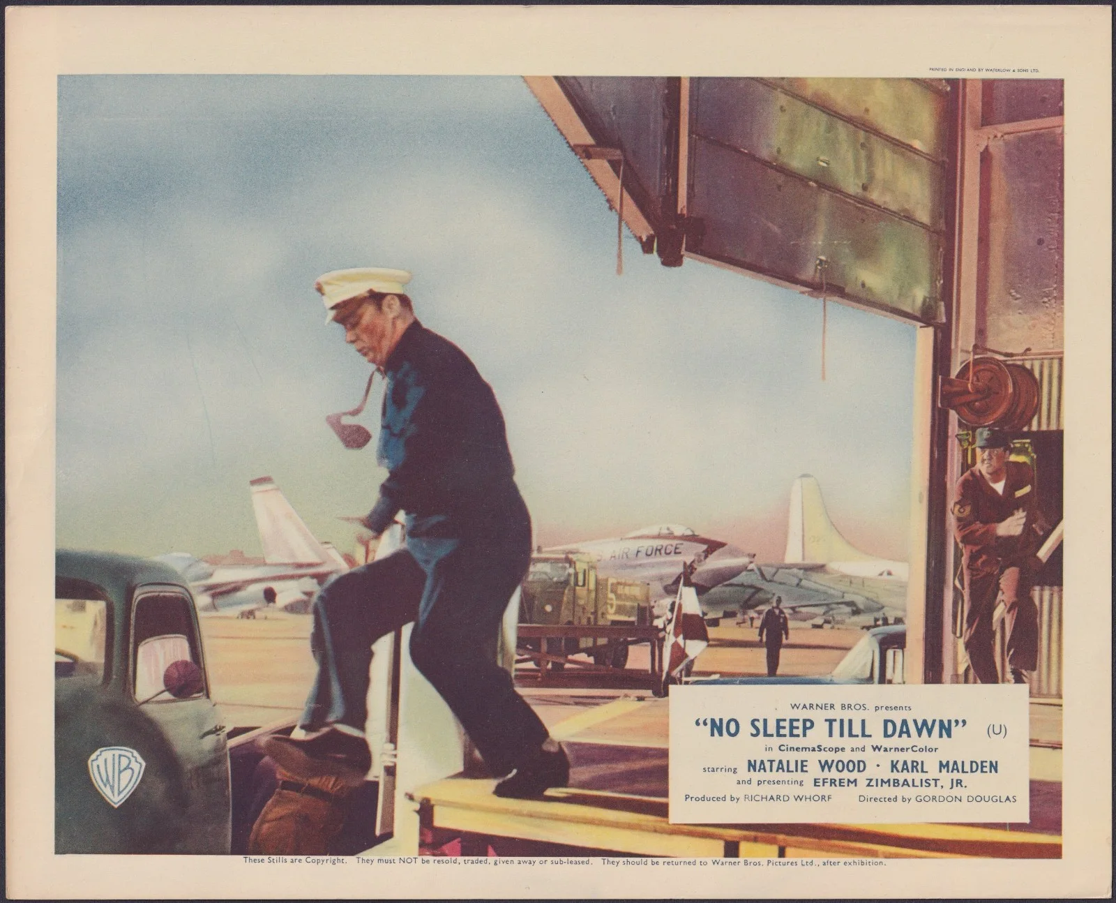 No Sleep till Dawn 8x ORIGINAL UK FOH Lobby Cards Natalie Wood Bombers B-52 1957, изображение 3