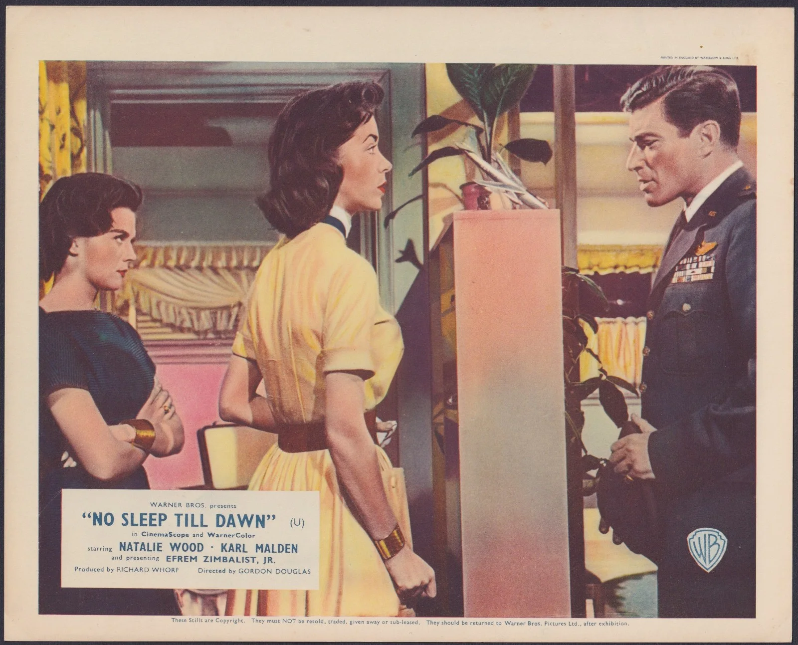 No Sleep till Dawn 8x ORIGINAL UK FOH Lobby Cards Natalie Wood Bombers B-52 1957, изображение 5