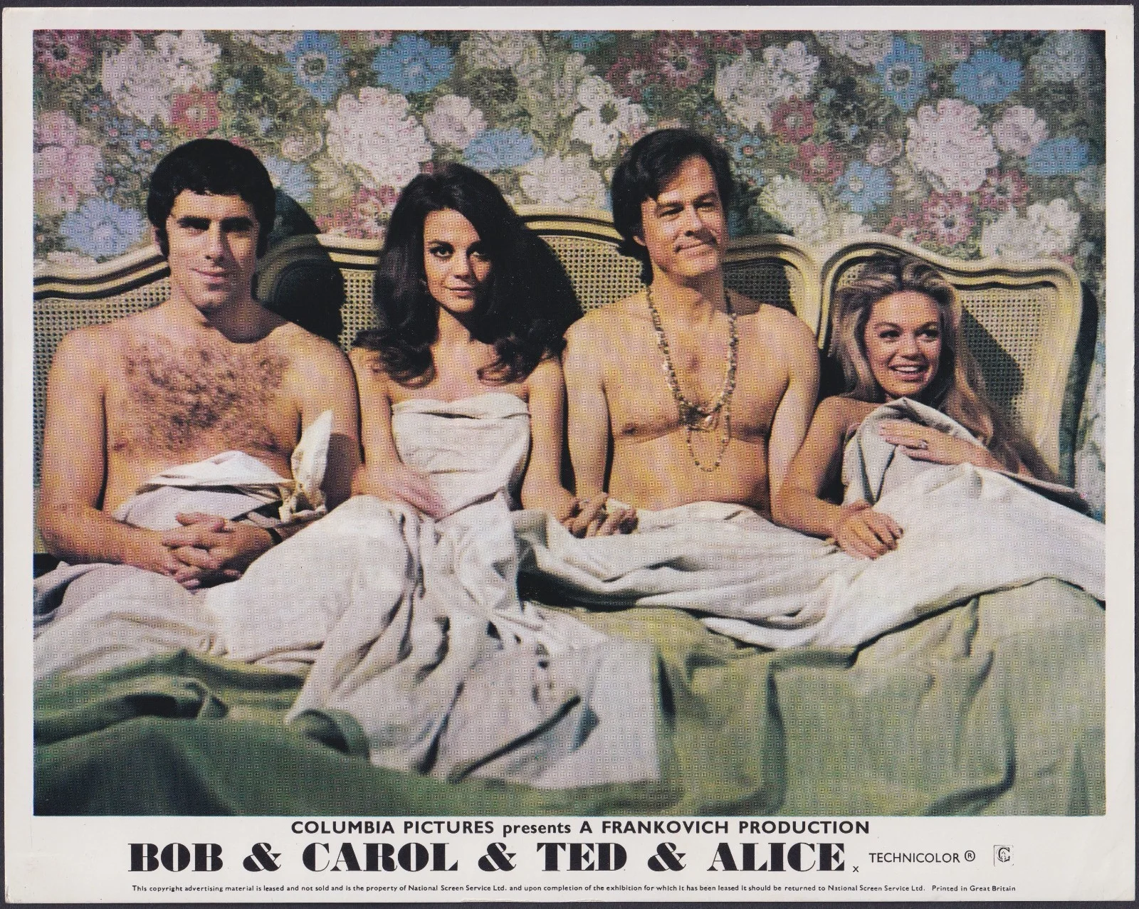 Bob & Carol & Ted & Alice 8x ORIGINAL UK FOH Lobby Cards Natalie Wood 1969, изображение 2