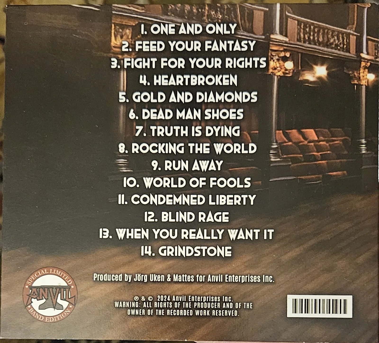 Anvil - AUTOGRAPHED "One & Only" 2024 CD, image 3