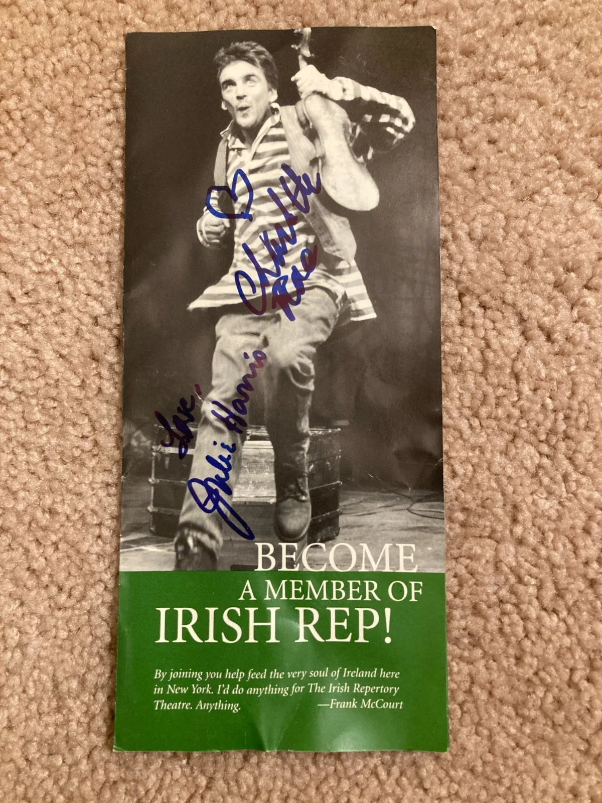 Julie Harris, Charlotte Rae — Julie Harris Charlotte Rae Signed Autographed Irish Rep Theatre Pamphlet Flyer