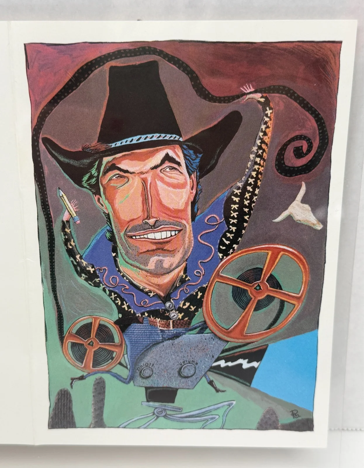 Joe Bob Briggs — Joe Bob Briggs Rare Custom Artwork Christmas Card 1990's - Horror Host Signed, изображение 2